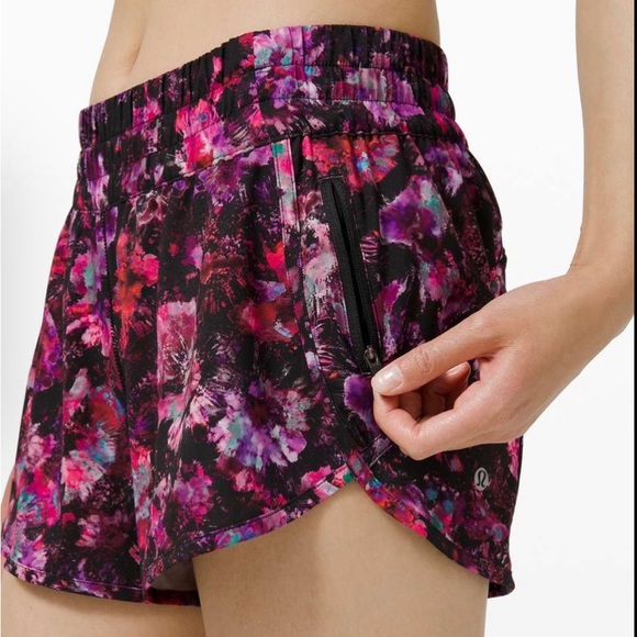 lululemon athletica Pants - Lululemon Tracker Short V *4" Fluoro Floral Multi